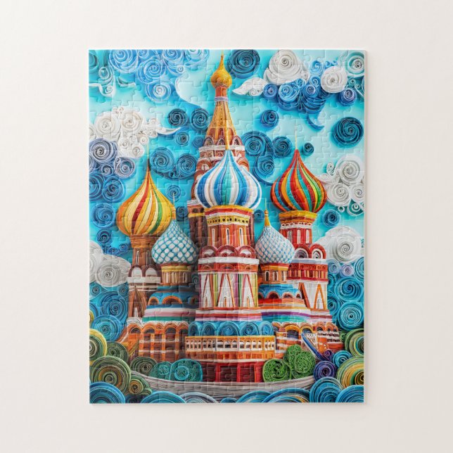 Quilling Lökformade Kupoler i Moskva Pussel (Vertikal)