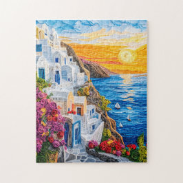 Quilling Solnedgång i Santorini Oia Pussel