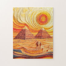 Quilling Solnedgång vid pyramiderna och Sfinxen