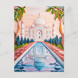 Quilling Taj Mahal at Sunrise Vykort