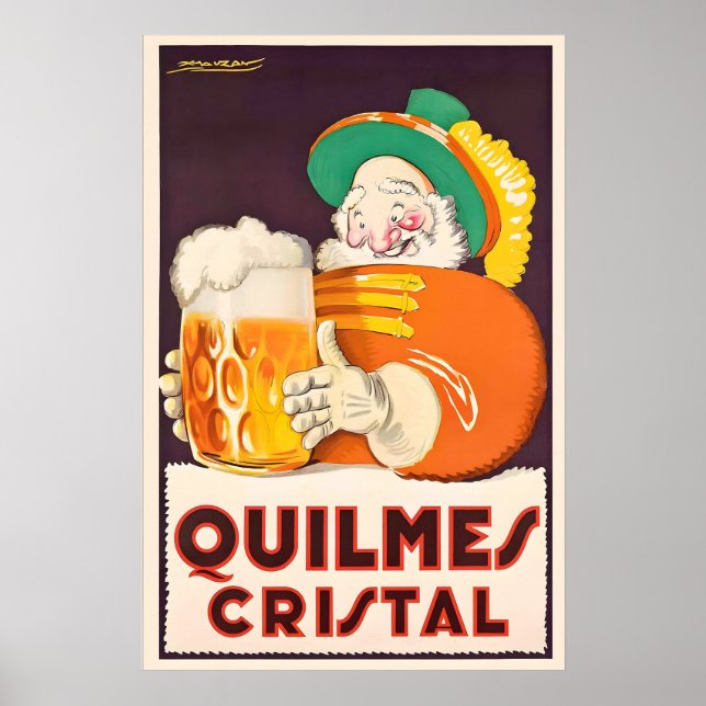 Quilmes Cristal Öl Drycker Mauzan Vin Dryck Poster (Framsidan)