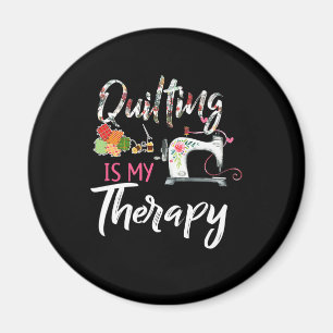 Quilning är min terapi Funny Gift Quilting Älsk Magnet