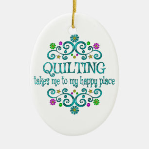 Quilning Lycklig Ställe Julgransprydnad Keramik