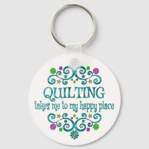 Quilning Lycklig Ställe Nyckelring