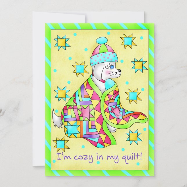 Quilt Älskare Hund-inbjudan Inbjudningar (Framsida)