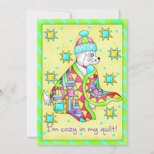 Quilt Älskare Hund-inbjudan Inbjudningar