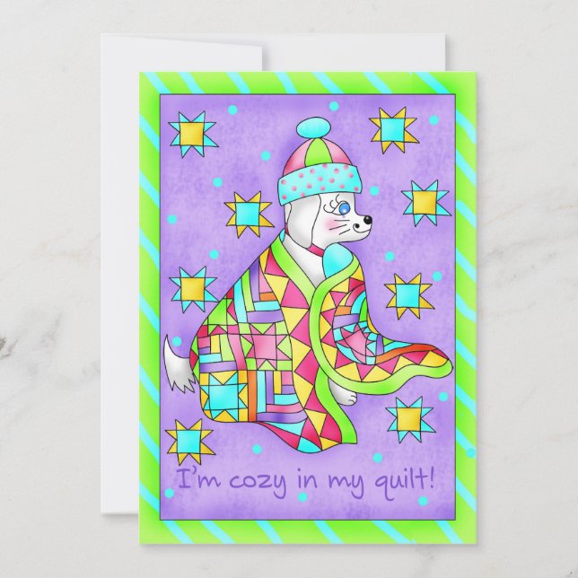 Quilt Älskare Hund-inbjudan Inbjudningar (Framsida)