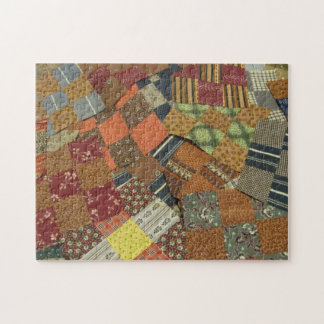 Quilt-block för Vintage 1800:s Antique Fabric Pussel