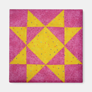 Quilt Block Magnets Star Rosa Magnet