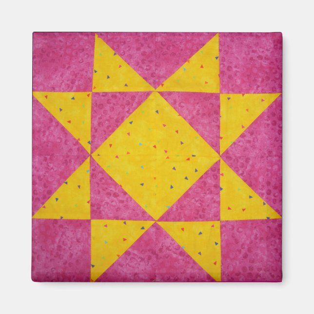 Quilt Block Magnets Star Rosa Magnet (Framsidan)