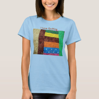 Quilt-block med flera Färgader, I Kärlek-Quilting T-shirt