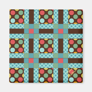 Quilt block Mönster "Album" 2 tum kvadratmagnet Magnet