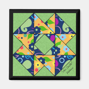 Quilt Block Mönster ’Luft Castle’ Magnet