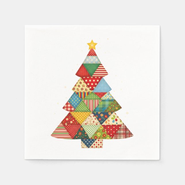 Quilt Christmas Tree Festive Quilt Lovers  Pappersservett (Framsidan)