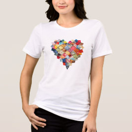 QUILT HEART I kärlek quilter-tyg collage T Shirt