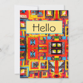 Quilt Improv Modern Bold Abstrakt Kort