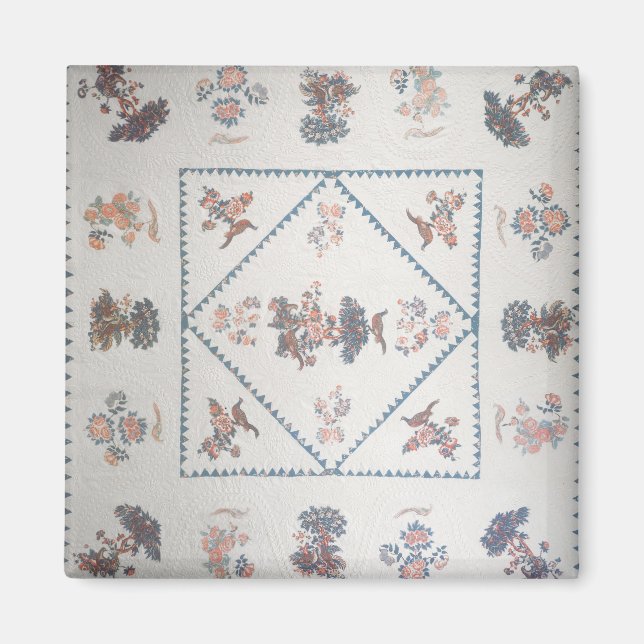 Quilt in 'Broderie Perse', c.1800 (tillämpad, tryc Magnet (Framsidan)