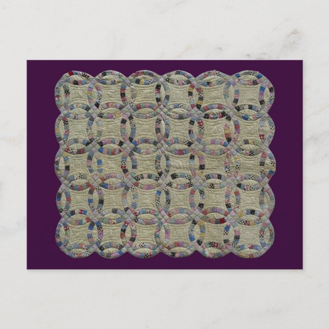 QUILT LINE-Dubbla Bröllop Ringar- Vykort (Framsida)