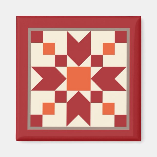 Quilt Magnet - Stepping Stones (kalkonrött) (Framsidan)