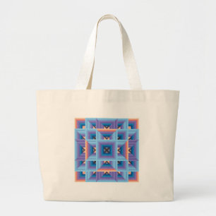 Quilt Mönster 3 i Blue och Lila Jumbo Tygkasse