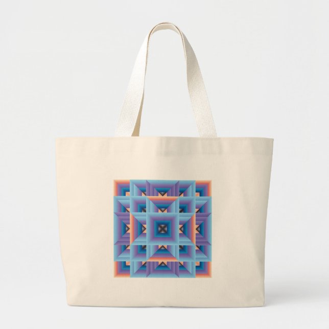 Quilt Mönster 3 i Blue och Lila Jumbo Tygkasse (Framsidan)