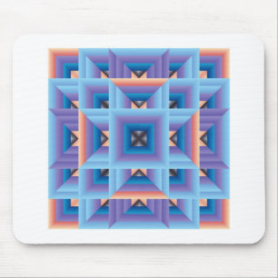 Quilt Mönster 3 i Blue och Lila Musmatta