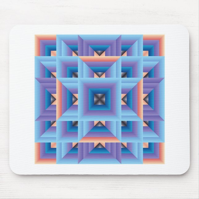 Quilt Mönster 3 i Blue och Lila Musmatta (Framsidan)