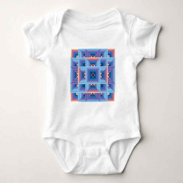 Quilt Mönster 3 i Blue och Lila Tröja (Framsida)