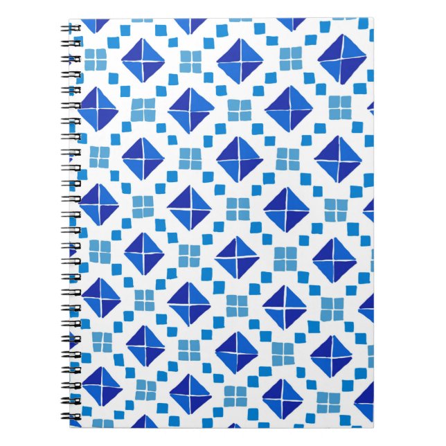 Quilt Mönster Blue Anteckningsbok (Framsidan)