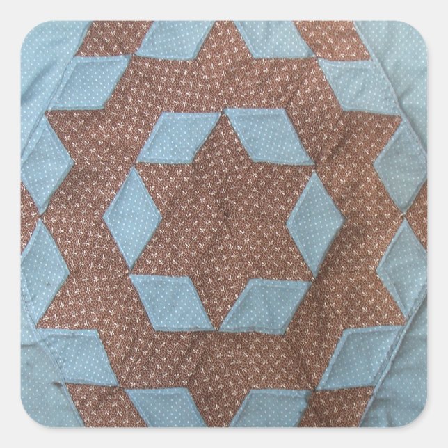 Quilt Mönster - Castle Fyrkantigt Klistermärke (Framsida)