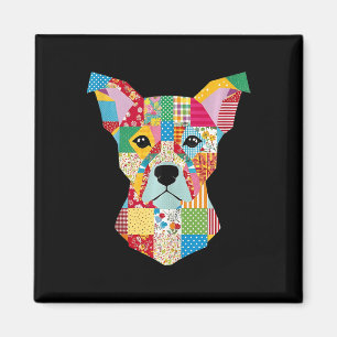 Quilt Mönster Hund för att stänga Älskare Quilter Magnet