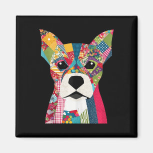 Quilt Mönster Hund för att stänga Älskare Quilter Magnet