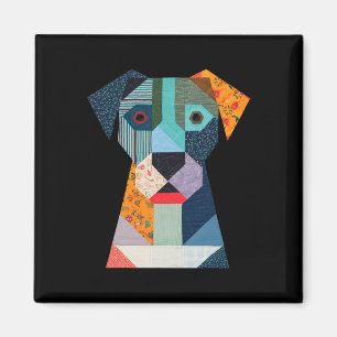 Quilt Mönster Hund för att stänga Älskare Quilter Magnet
