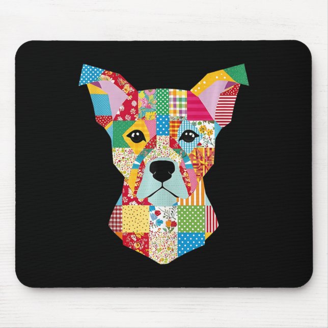 Quilt Mönster Hund för att stänga Älskare Quilter  Musmatta (Framsidan)
