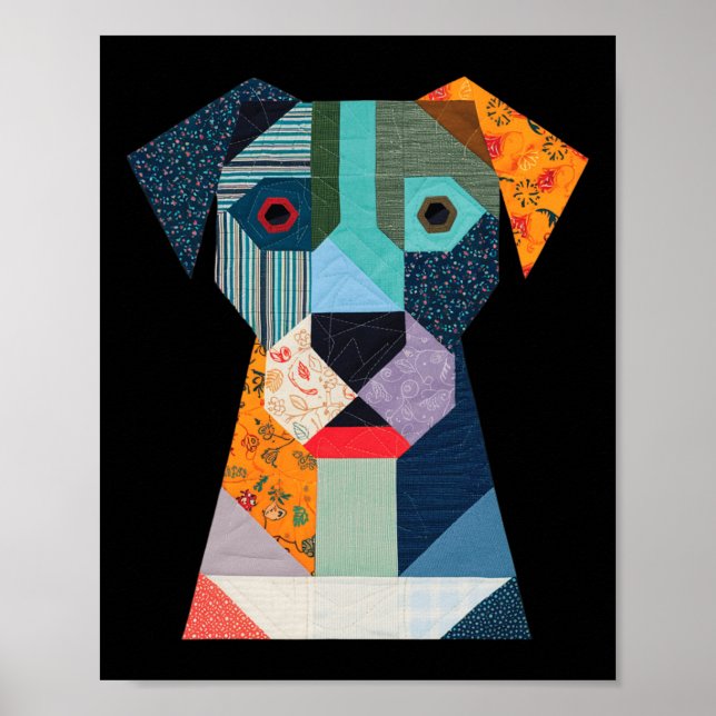 Quilt Mönster Hund för att stänga Älskare Quilter  Poster (Framsidan)