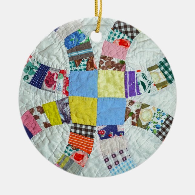 Quilt mönster julgransprydnad keramik (Framsidan)