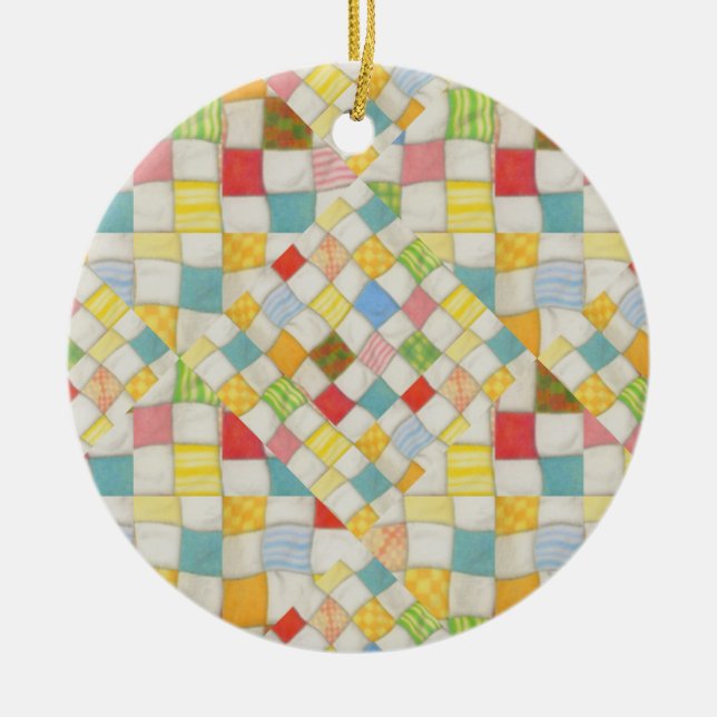 QUILT MOSAIC Keramisk cirkelprydnad Julgransprydnad Keramik (Framsidan)
