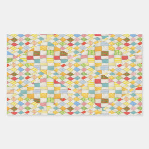 QUILT MOSAIC Rectangle Stickes Rektangulärt Klistermärke