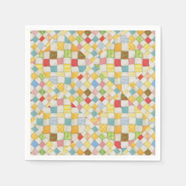 QUILT MOSAIC Standard Cocktail Papper Napkins Pappersservett (Framsidan)