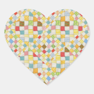 QUILT MOSAIK Hjärtdekaler Hjärtformat Klistermärke
