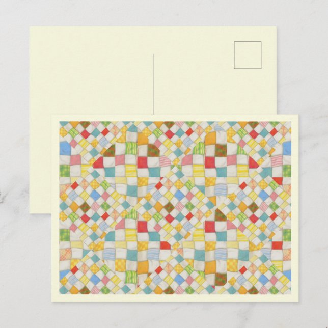 QUILT MOSAIK vykort / Krämfärgad (Fram/baksida)