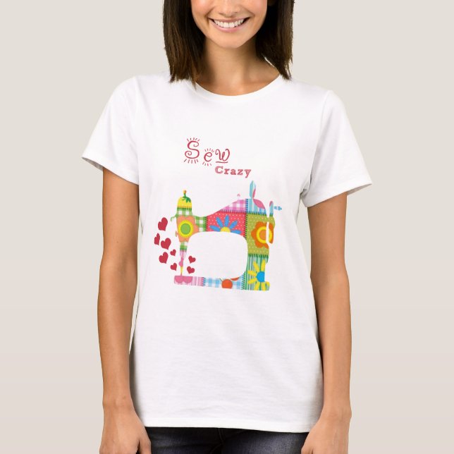 Quilt Sewing Crazy T-shirt (Framsida)