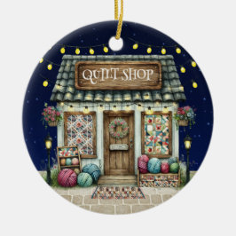 QUILT Shop Ceramic Ornament