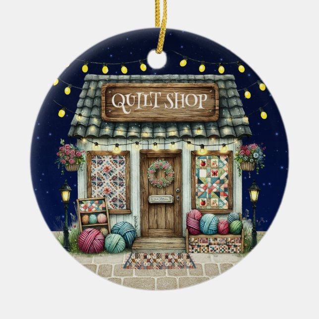 QUILT Shop Ceramic Ornament (Framsidan)