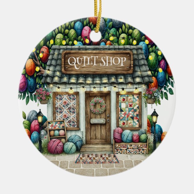 QUILT Shop Ceramic Ornament (Framsidan)