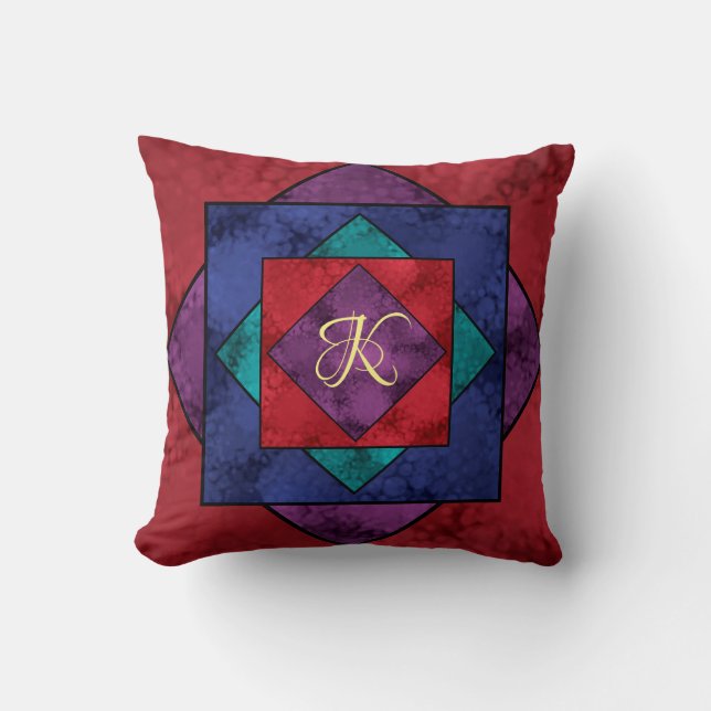 Quilt Square Monogram Kudde (Framsida)