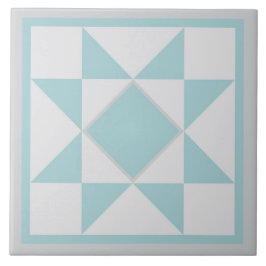 Quilt Trivet - Sawtooth Star (blått/grått) Kakelplatta
