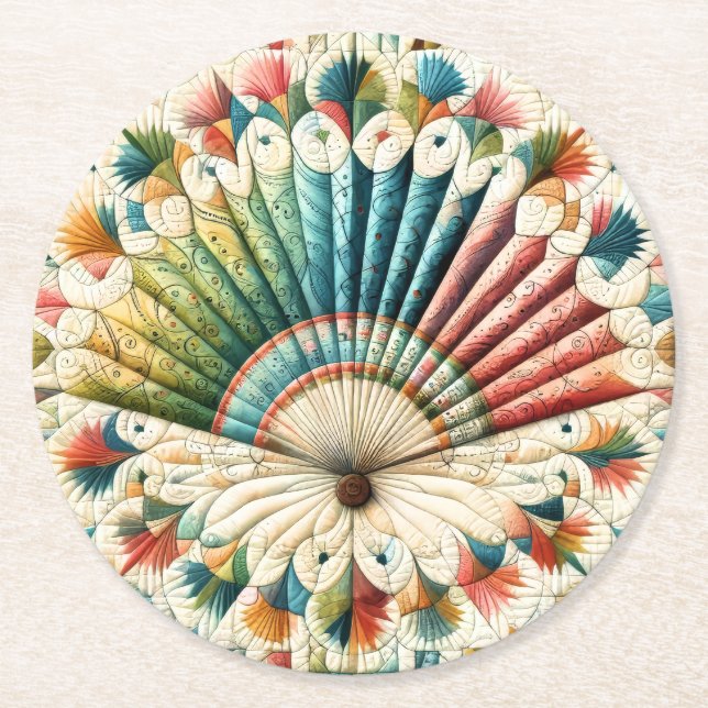 Quilt Underlägg Papper Rund (Framsidan)