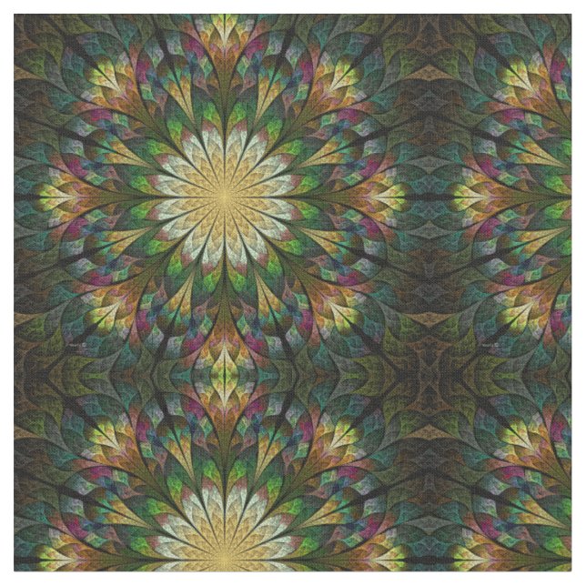 Quiltad Blomma Abstrakt Tyg (Närbild)