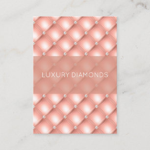 Quiltad Diamant Glittrig Rosa Guld Rosa Lyx Visitkort